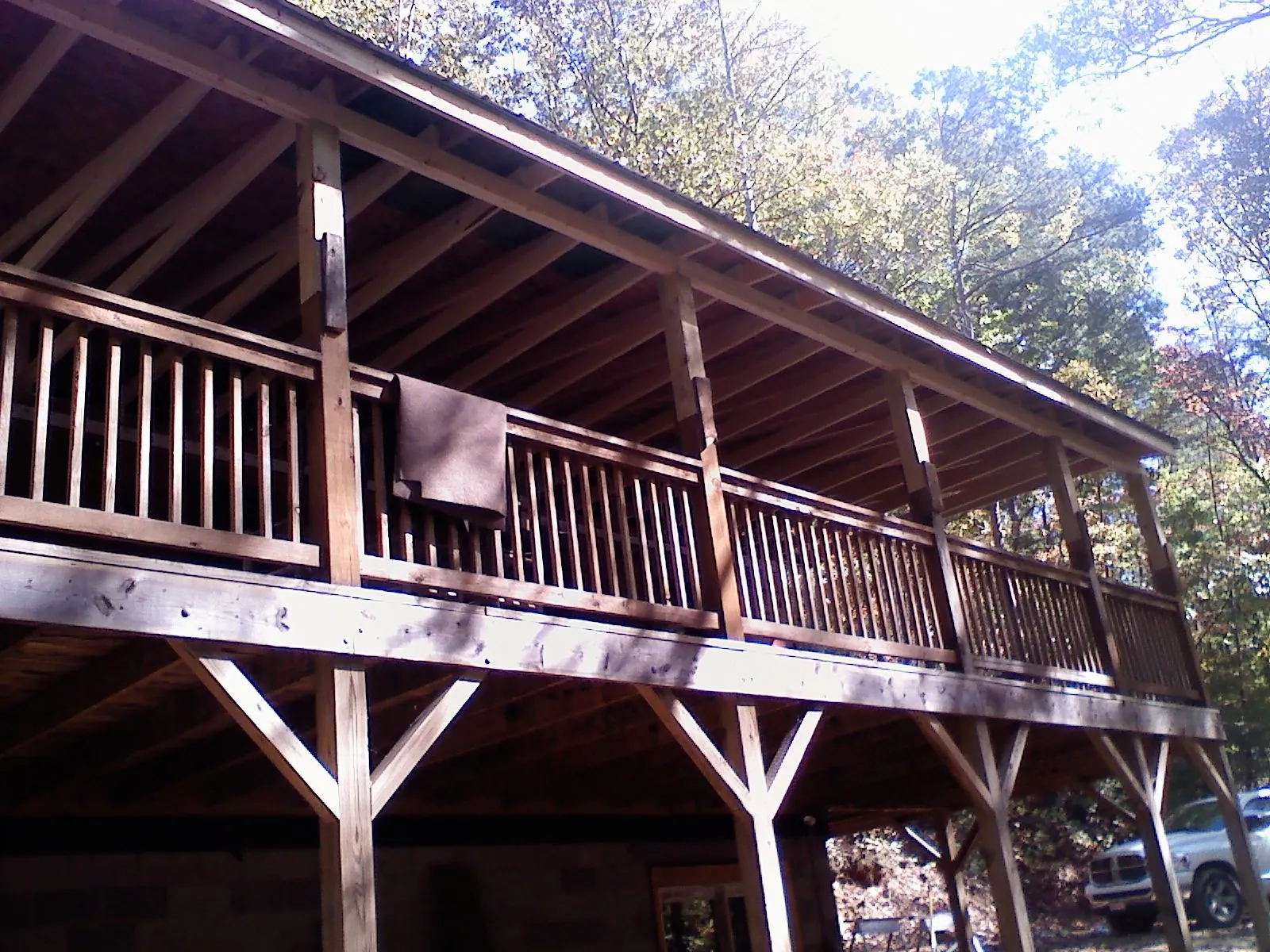 Timber framing under a new elevated porch and deck — Roof Leak Repair in West Glacier by Roofing Brothers
